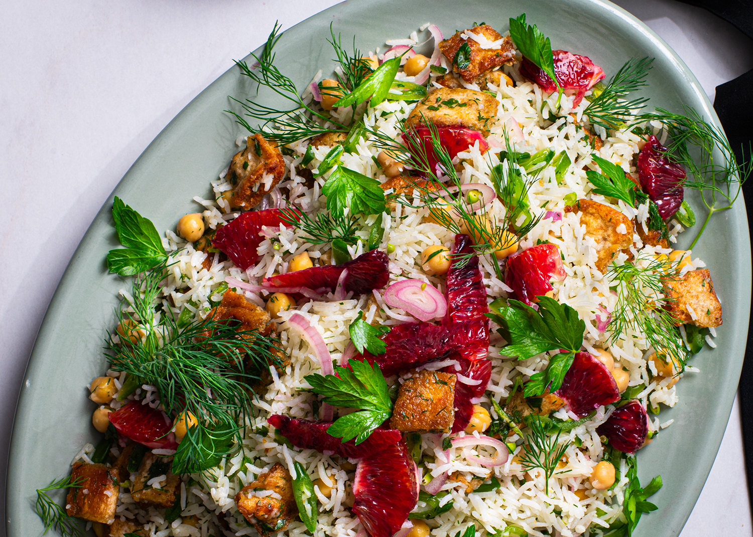 Herby Rice Salad with Blood Oranges