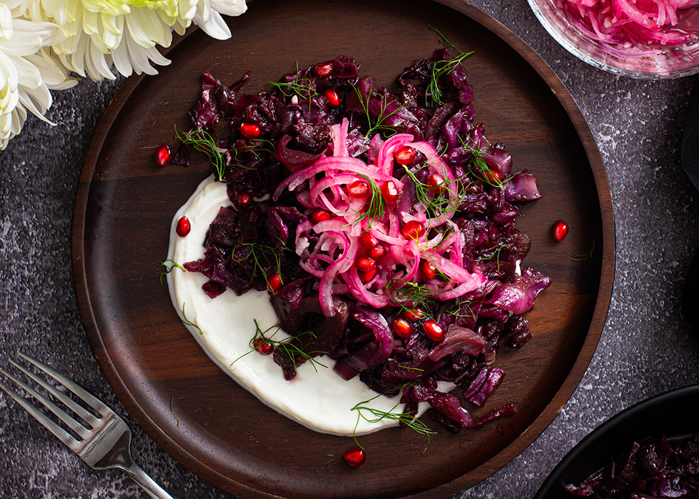 red cabbage salad with yogurt dressing Warm Red Cabbage Salad
